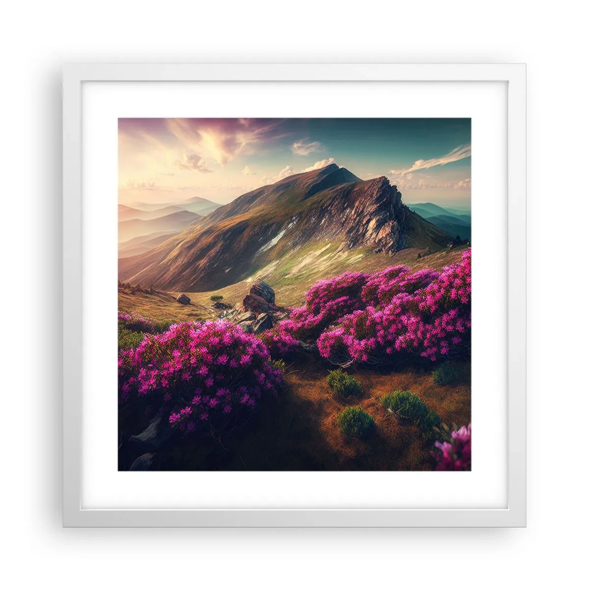 Poszter fekete keretben - Nyár a hegyekben - 40x40 cm