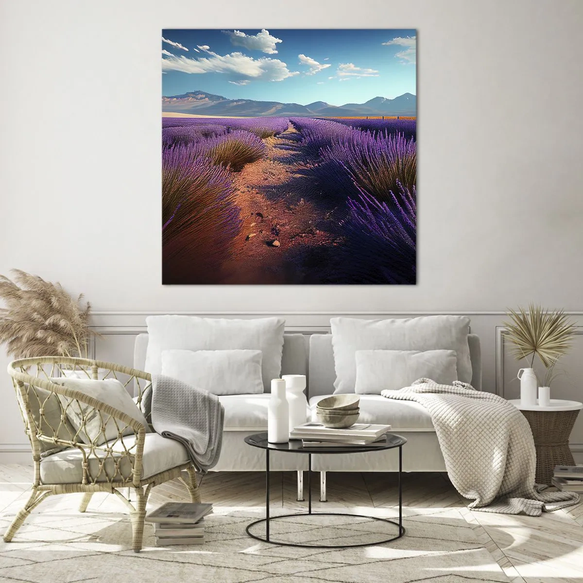 Üveg kép - Illatos mezők - 60x60 cm