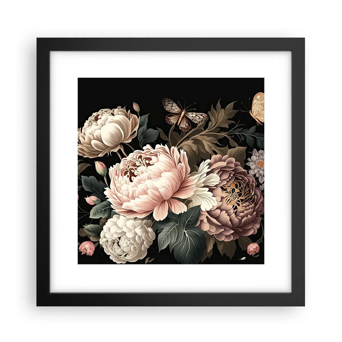Poszter fehér keretben - Barokk stílusban - 30x30 cm