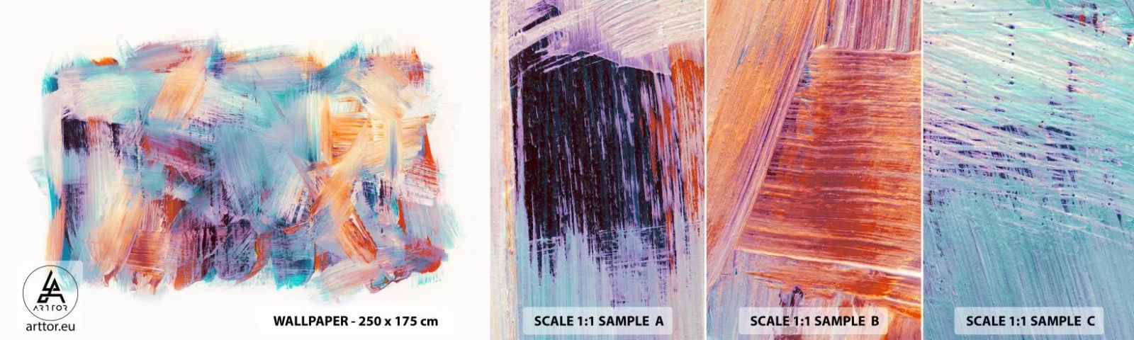Fotótapéta Minta Standard Eco - Színes rendetlenség - Minimalista, Pasztell, Darab - 100x30 cm