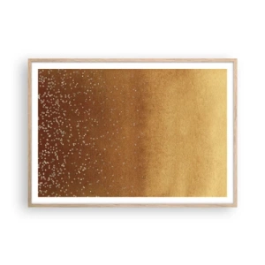 Poszter világos tölgy keretben - A fény születése - 100x70 cm