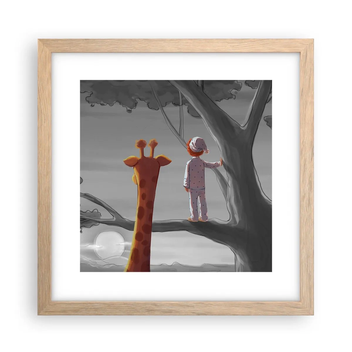 Poszter világos tölgy keretben - Ez tényleg történik - 30x30 cm