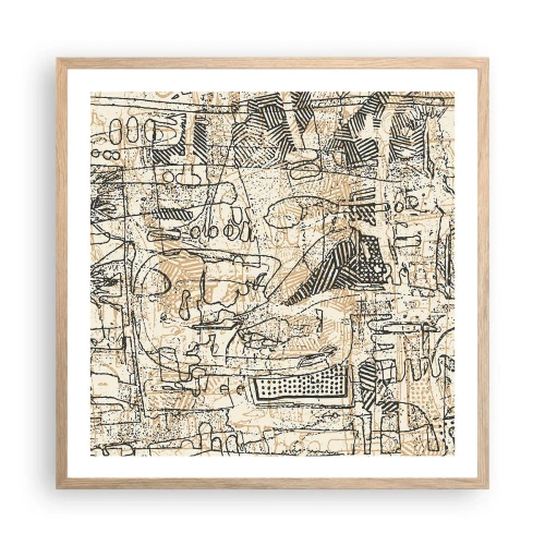 Poszter világos tölgy keretben - Dekódolásra vár - 60x60 cm