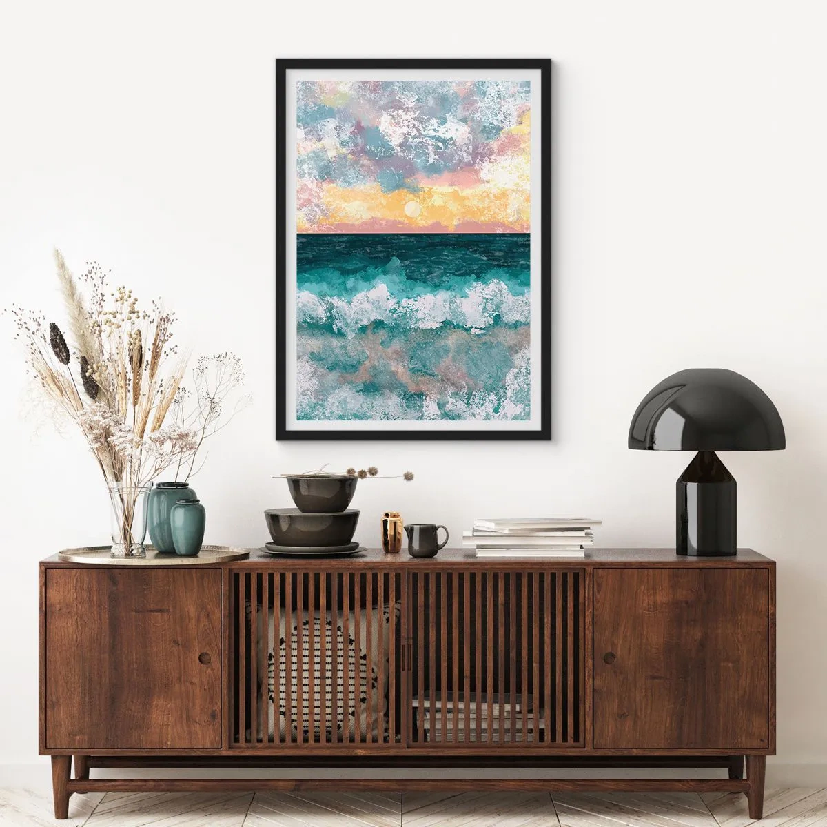 Poszter fehér keretben - Víz, fény, levegő - 61x91 cm