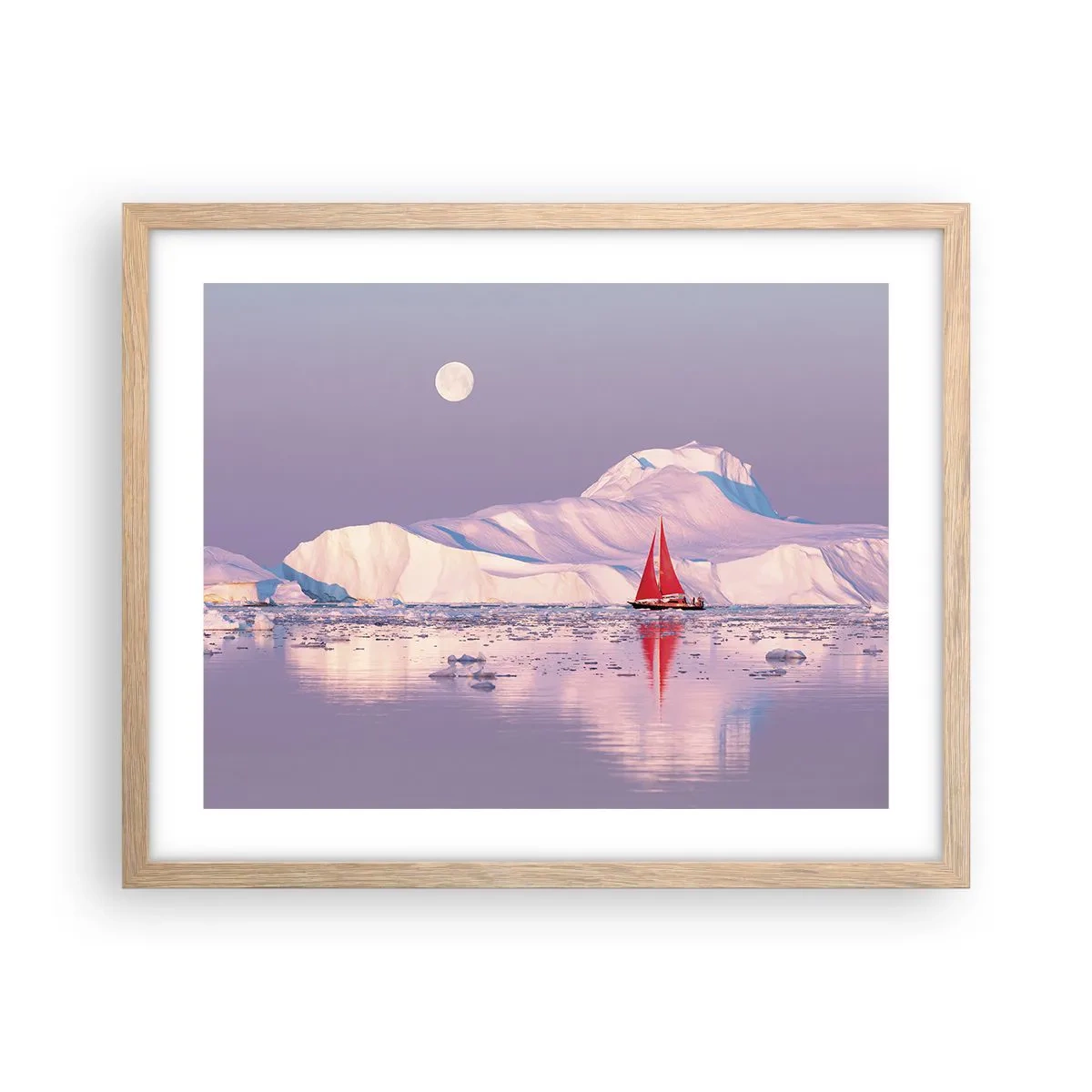 Poszter világos tölgy keretben - A vitorla melege, a jég hidege - 50x40 cm