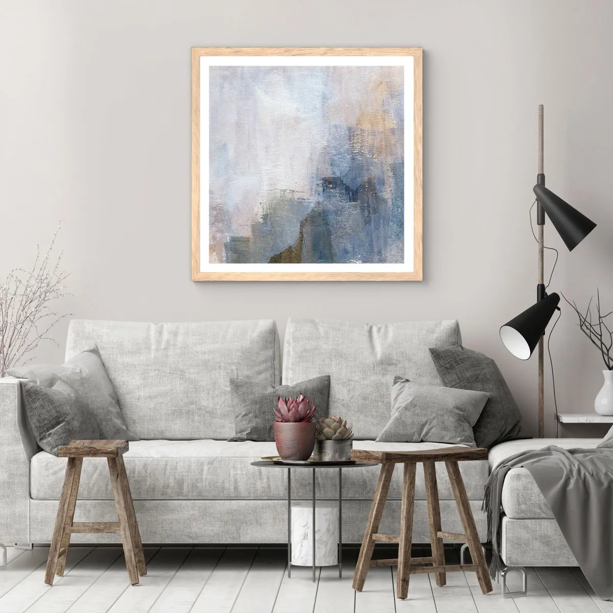 Poszter világos tölgy keretben - Színtónusok és akkordok - 50x50 cm