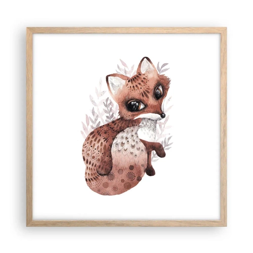Poszter világos tölgy keretben - Csak szeretnivaló - 50x50 cm