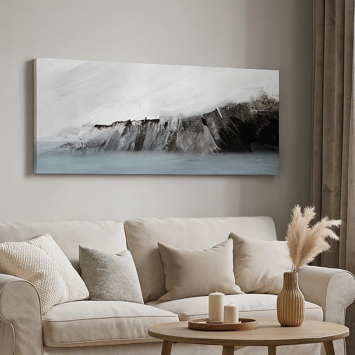 Vászonkép - Víz - föld: az elemek összecsapása - 30x30 cm