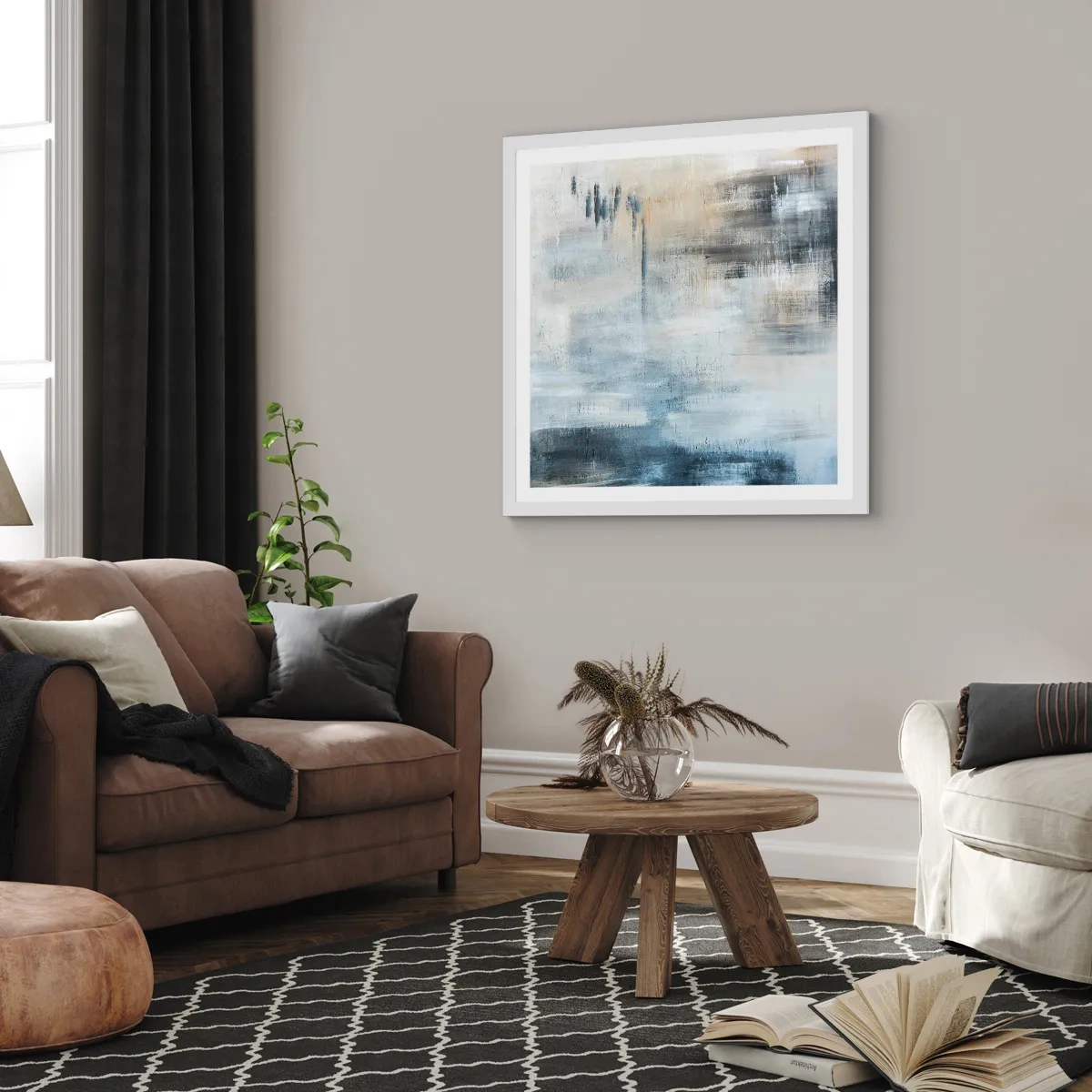 Poszter fekete keretben - A kék fátyol mögött - 40x40 cm