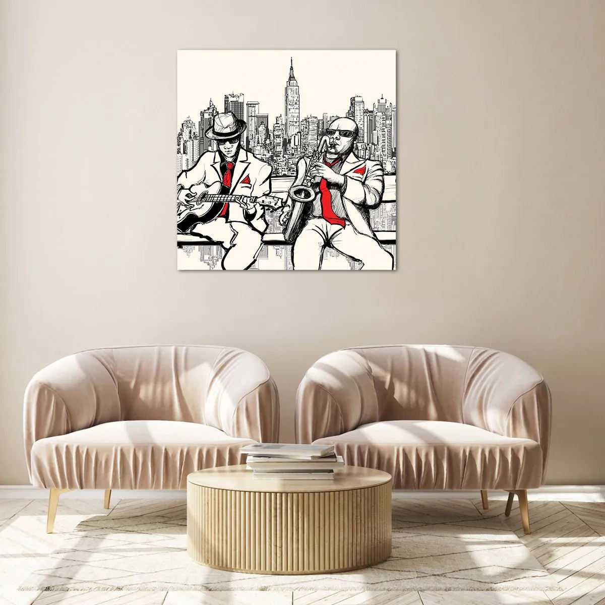 Üveg kép - New York-i improvizáció - 50x50 cm