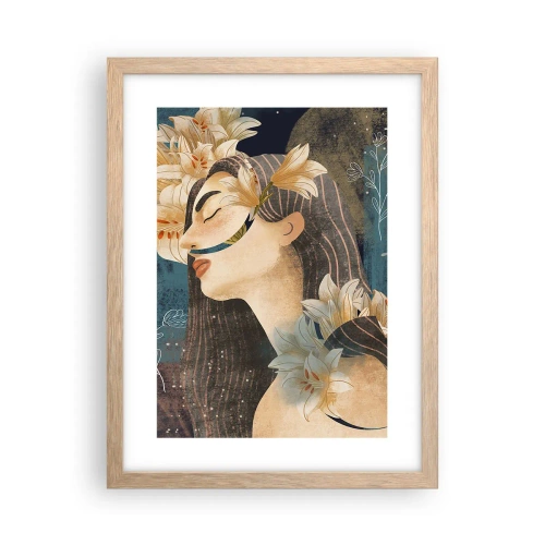 Poszter világos tölgy keretben - Mese egy liliomos hercegnőről - 30x40 cm