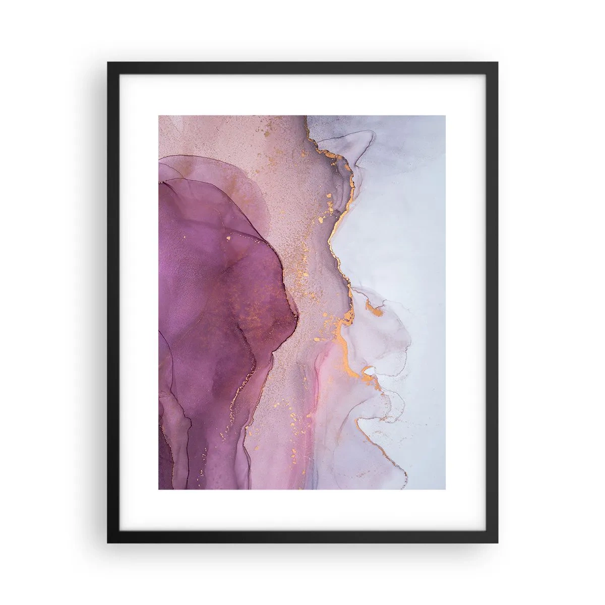 Poszter fehér keretben - Lila és orgonaszínű hullámok - 40x50 cm