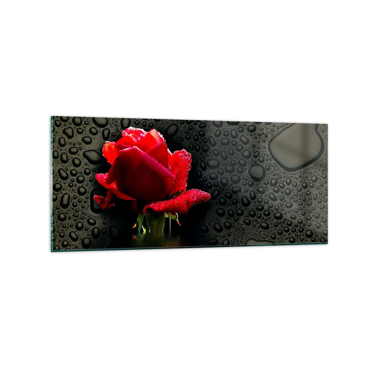 Üveg kép - piros és fekete - 120x50 cm