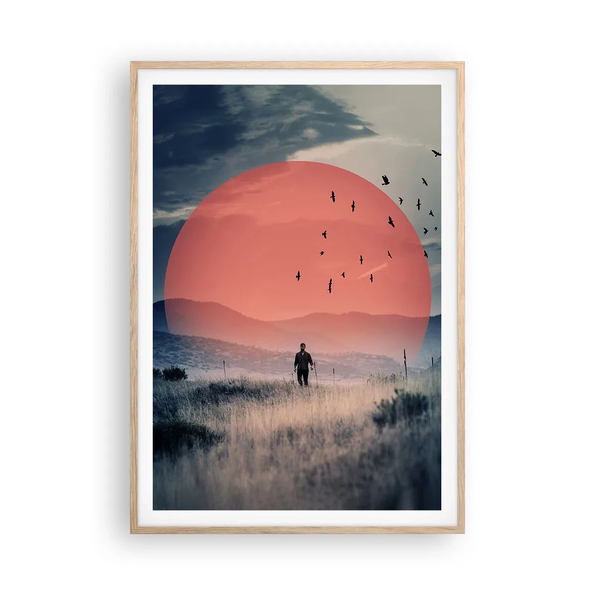 Poszter világos tölgy keretben - Elemében - 70x100 cm