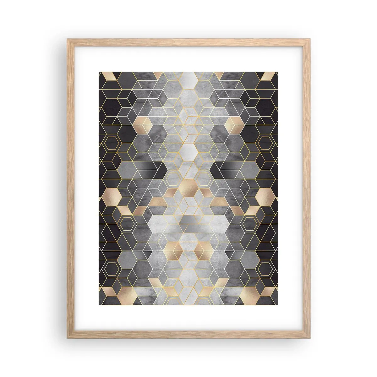 Poszter világos tölgy keretben - Gyémánt kompozíció - 40x50 cm