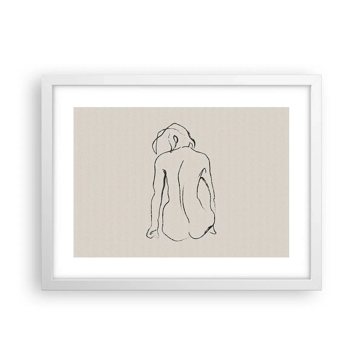 Poszter fekete keretben - Lány meztelenül - 40x30 cm