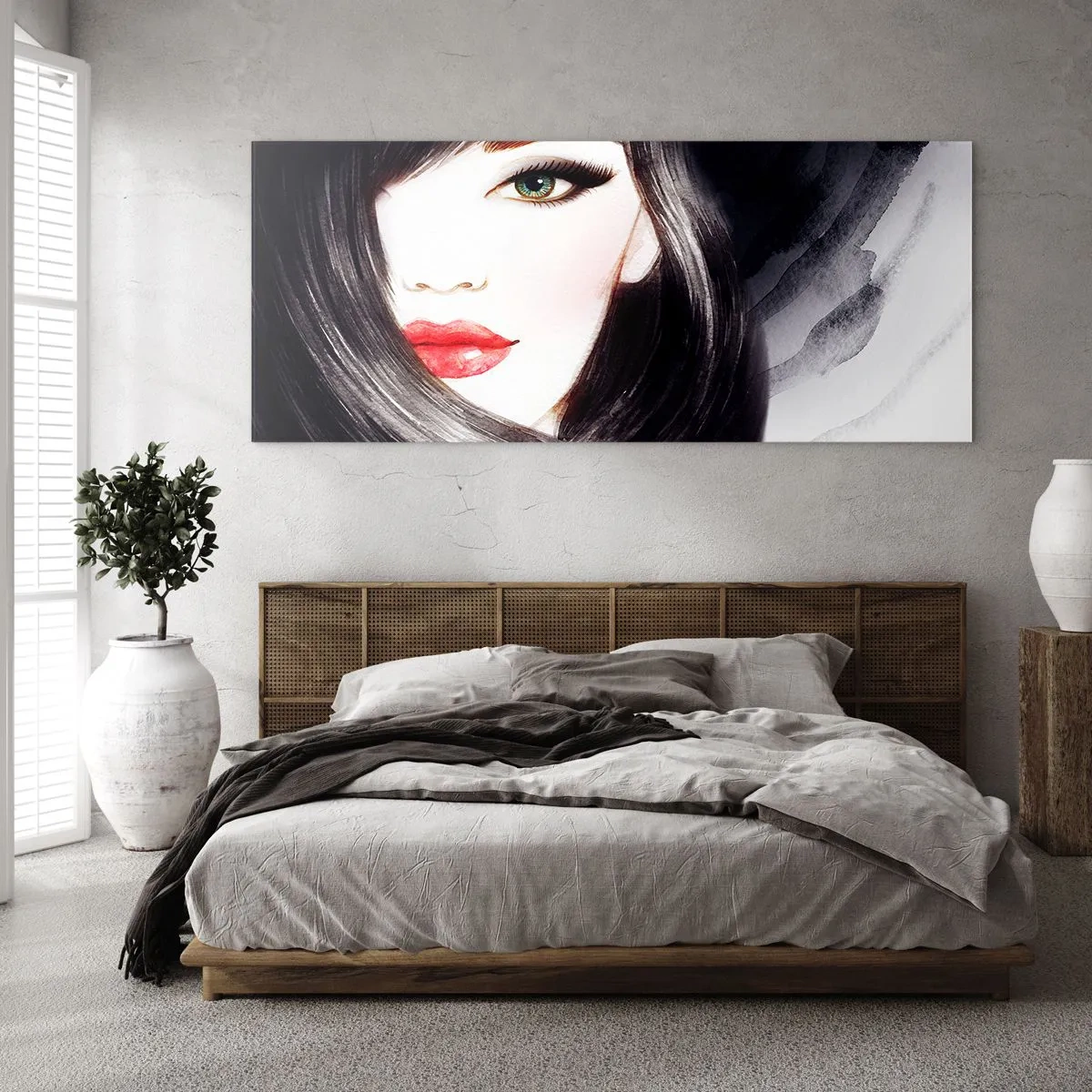 Üveg kép - Zafír tekintet - 120x50 cm