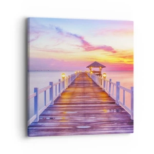 Vászonkép - Az est lilás-arany csendje - 40x40 cm