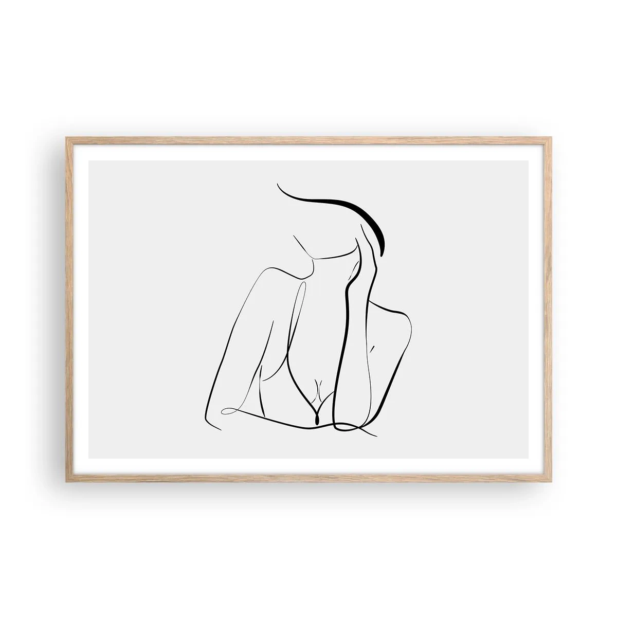 Poszter világos tölgy keretben - Az álmok hullámán - 100x70 cm