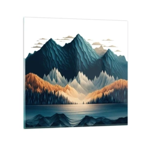 Üveg kép - Tökéletes hegyi táj - 30x30 cm