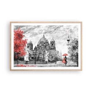 Poszter világos tölgy keretben - Berlini találkozó - 91x61 cm