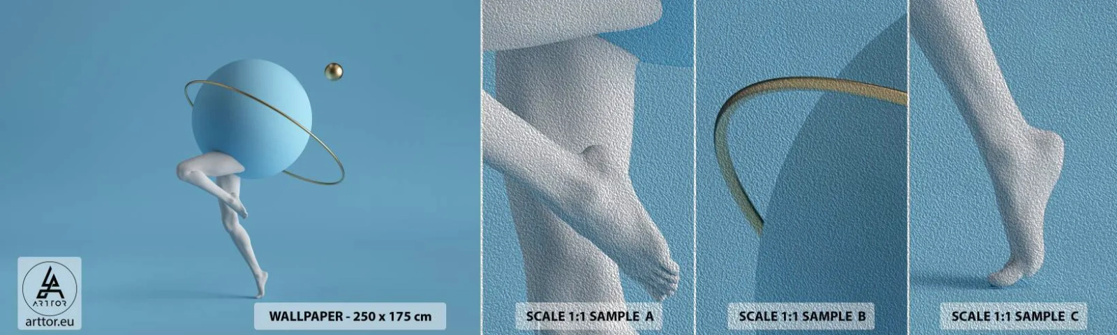 Fotótapéta Minta Premium Sand - És a bolygók megbolondulnak - Absztrakció, Lábak, Háromdimenziós - 100x30 cm