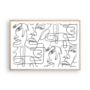 Poszter világos tölgy keretben - Összegabalyodott érzelmekben - 100x70 cm