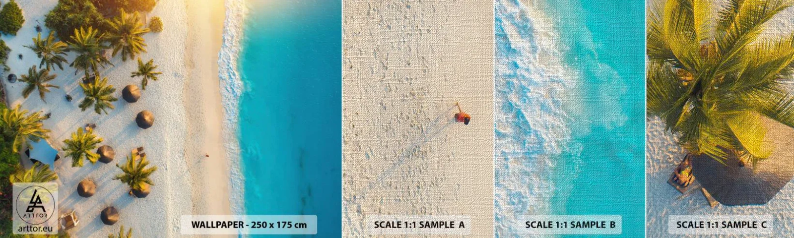 Fotótapéta Minta Premium Canvas - Üdvözöljük a paradicsomban - Strand, pálmafák, Egzotika - 100x30 cm