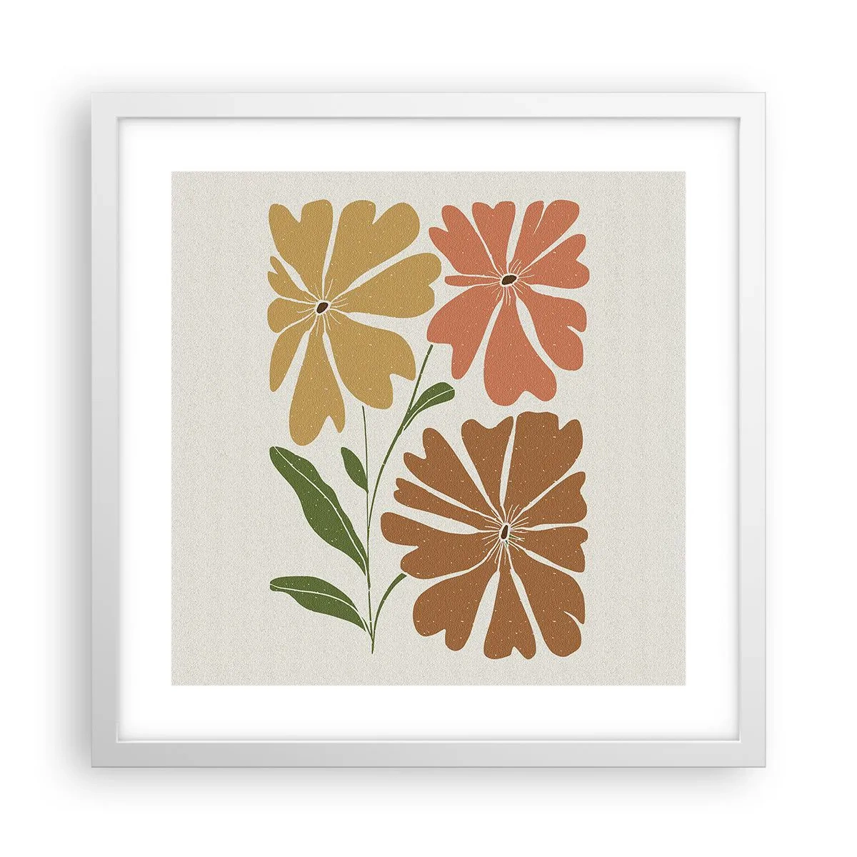 Poszter fekete keretben - Természet és geometria - 40x40 cm