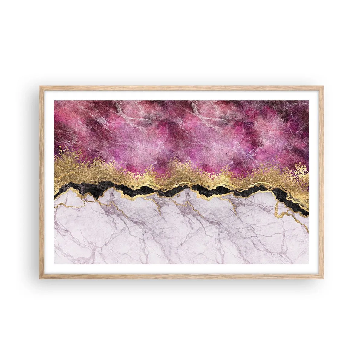 Poszter világos tölgy keretben - A határon - 91x61 cm