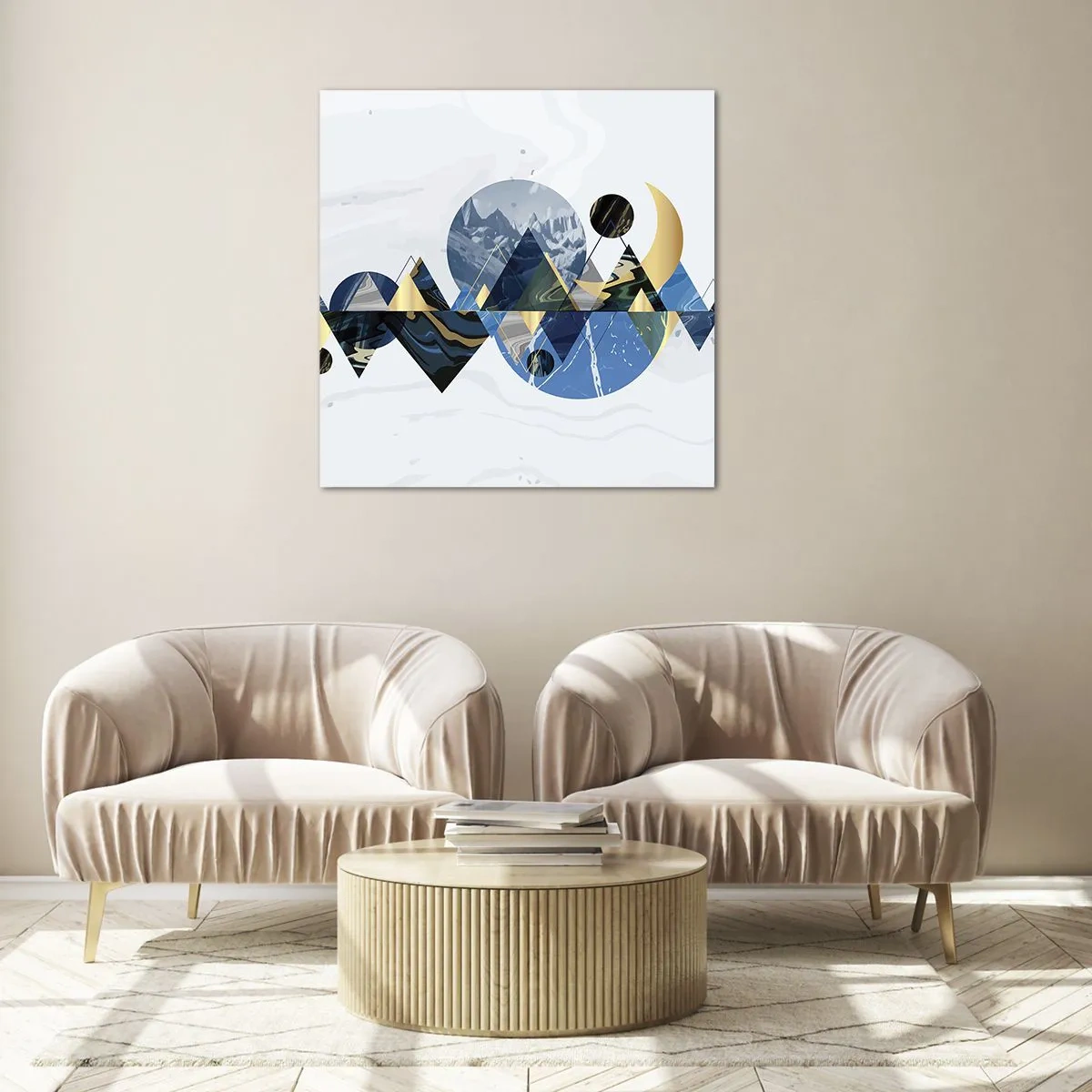 Üveg kép - Geometriai táj - 60x60 cm