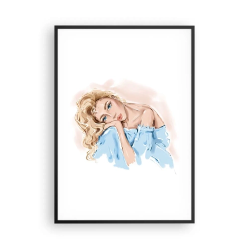 Poszter fehér keretben - Álmodozó a kékben - 70x100 cm