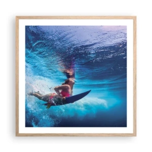 Poszter világos tölgy keretben - Az öröm mélysége - 60x60 cm