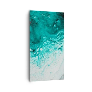 Vászonkép - Elolvadni fehérben és türkizben  - 65x120 cm