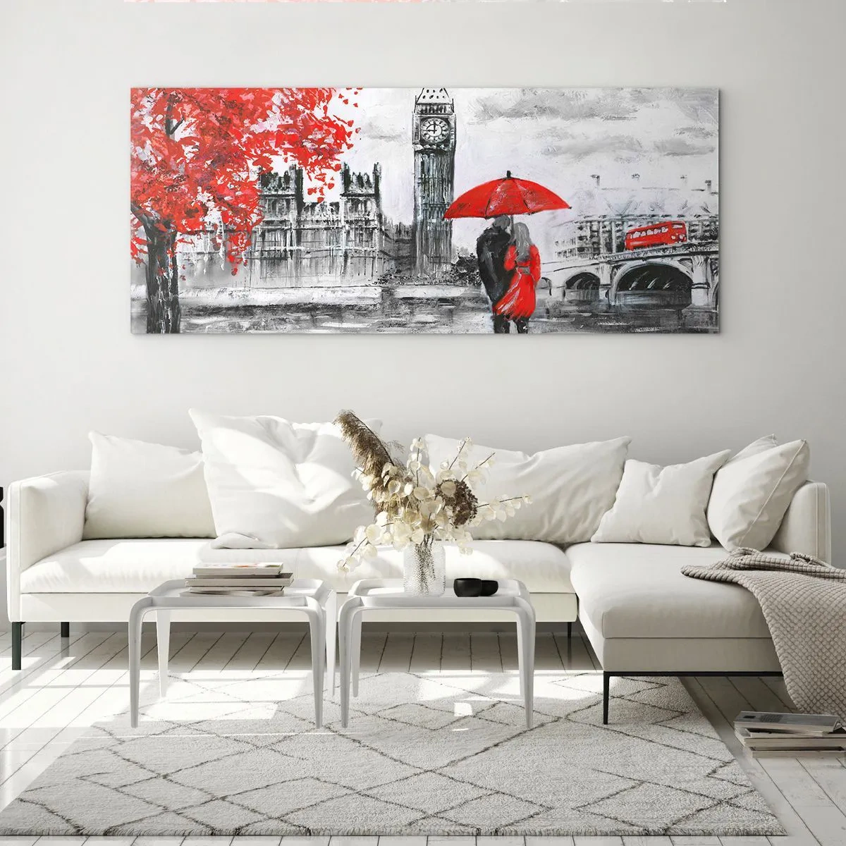 Üveg kép - Szerelmesek Londonban - 90x30 cm