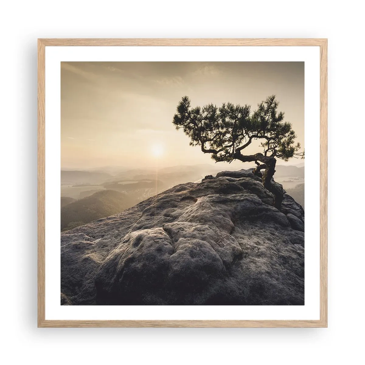 Poszter világos tölgy keretben - Az élet mindig győz - 60x60 cm