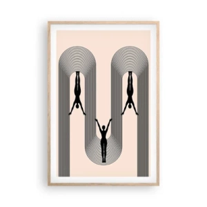 Poszter világos tölgy keretben - Fejjel lefelé - 61x91 cm