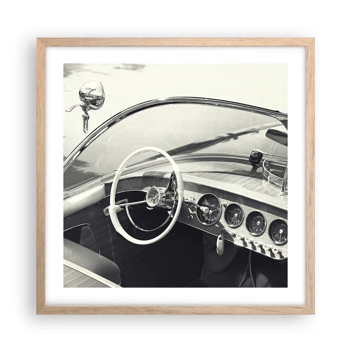 Poszter világos tölgy keretben - Időjárás a gazdagoknak - 50x50 cm