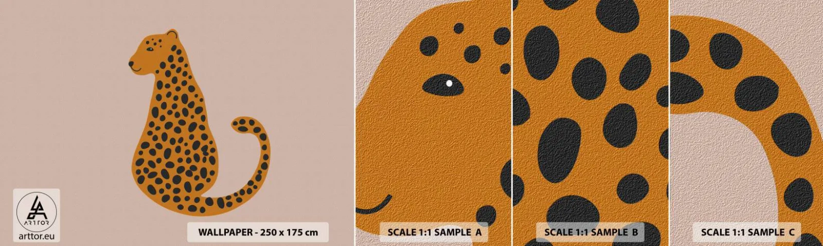 Fotótapéta Minta Öntapadós Deluxe Sticker - A párducminta  divatos - Gyerekeknek, Párduc, Állatok - 100x30 cm