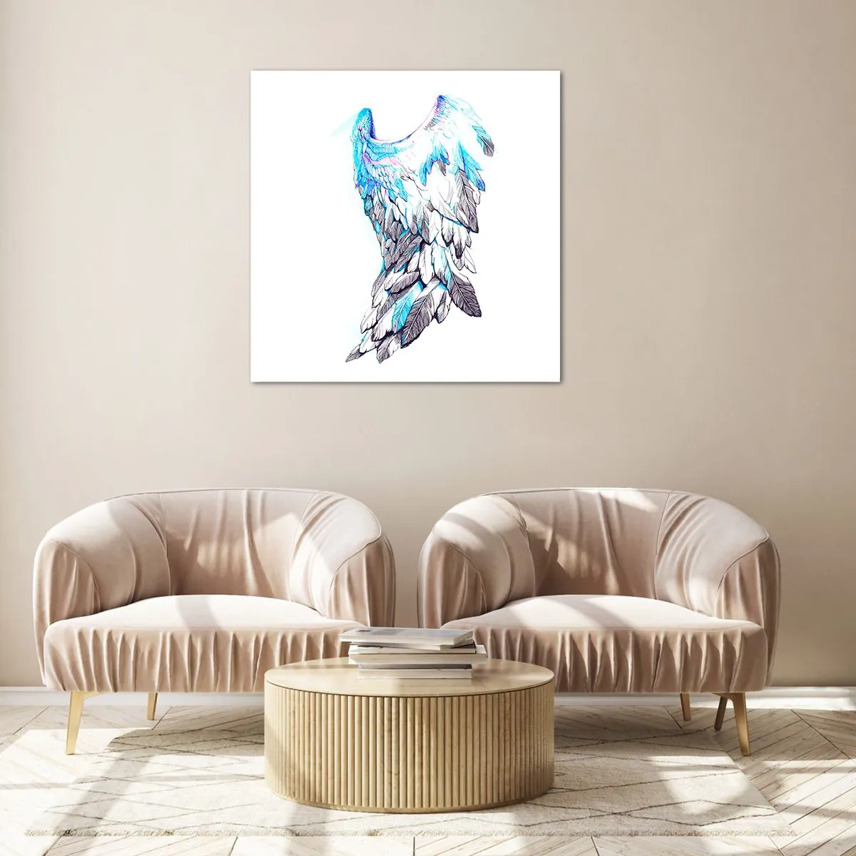 Üveg kép - Szükségem van szárnyakra - 40x40 cm