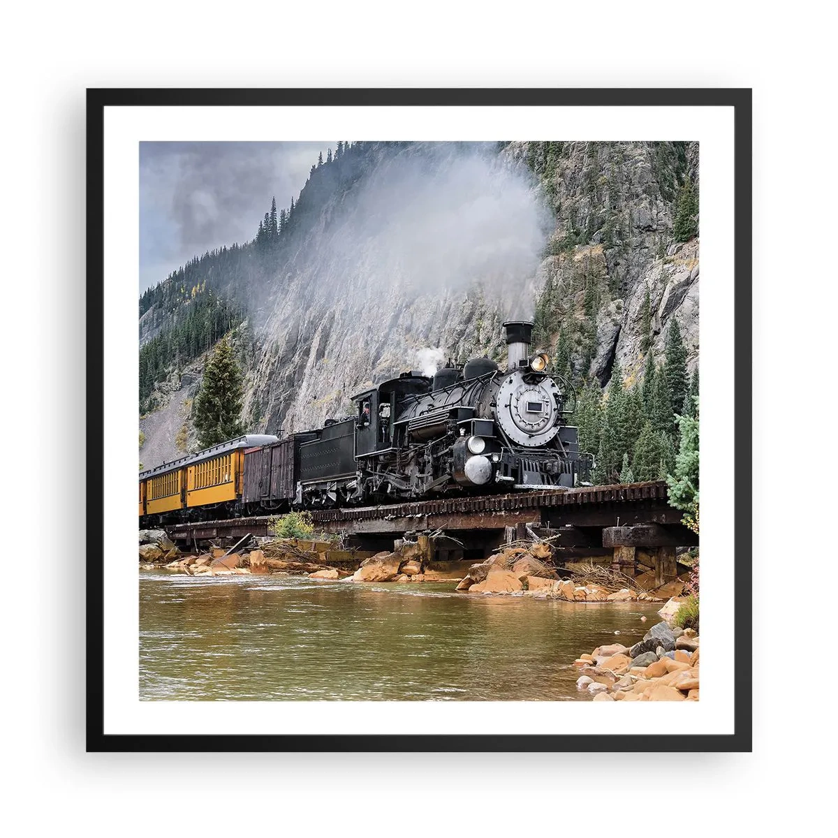 Poszter fehér keretben - Hova? Hova? - 60x60 cm