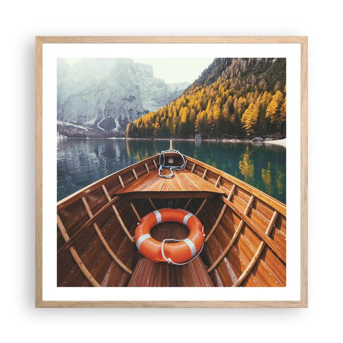 Poszter világos tölgy keretben - Hegyi kirándulás - 60x60 cm