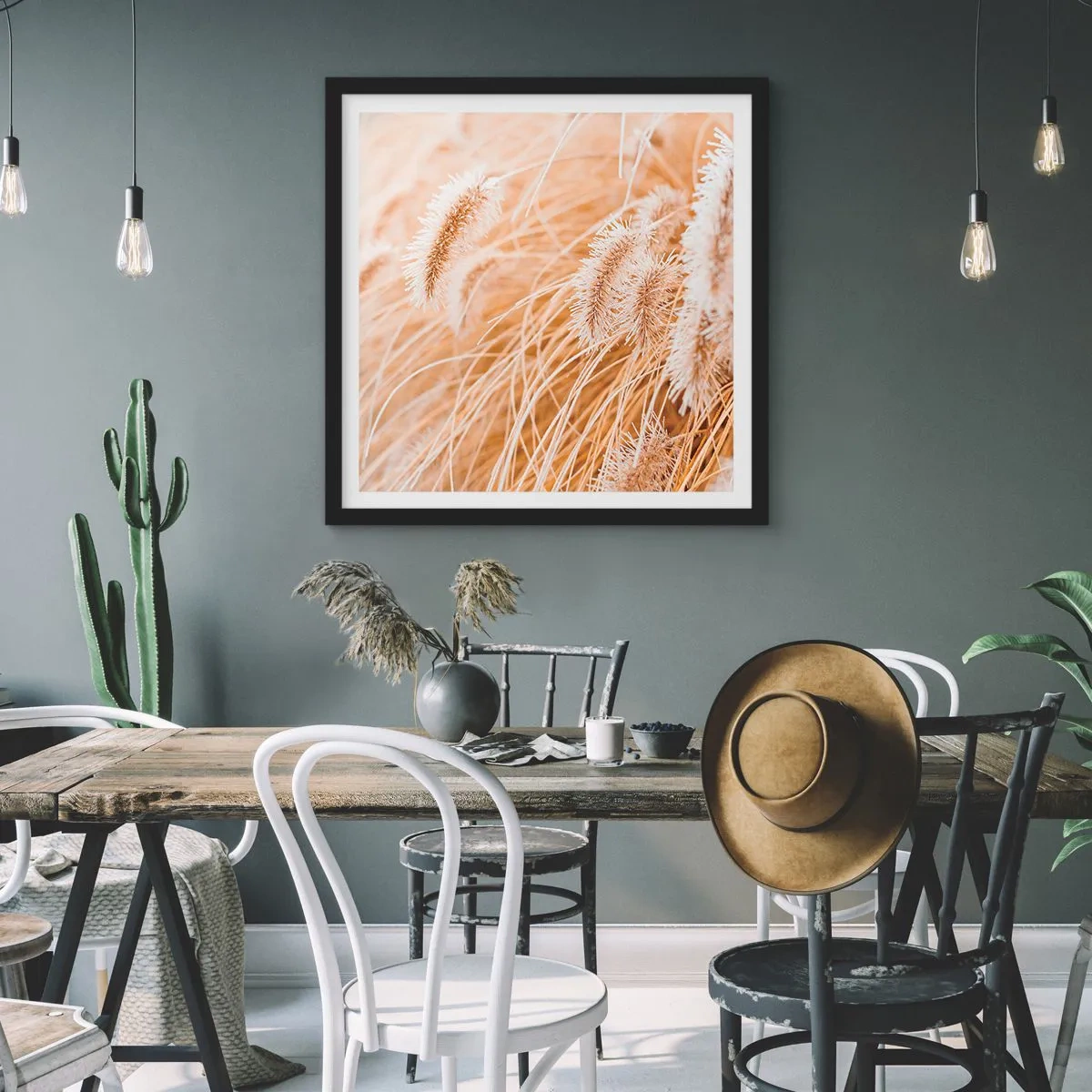 Poszter fehér keretben - A fű arany susogása - 60x60 cm