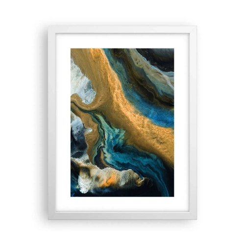 Poszter fekete keretben - Kék - sárga - kölcsönös hatások - 30x40 cm