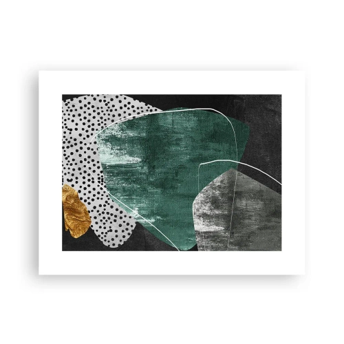 Poszter - Színes absztrakció aranypehellyel - 40x30 cm
