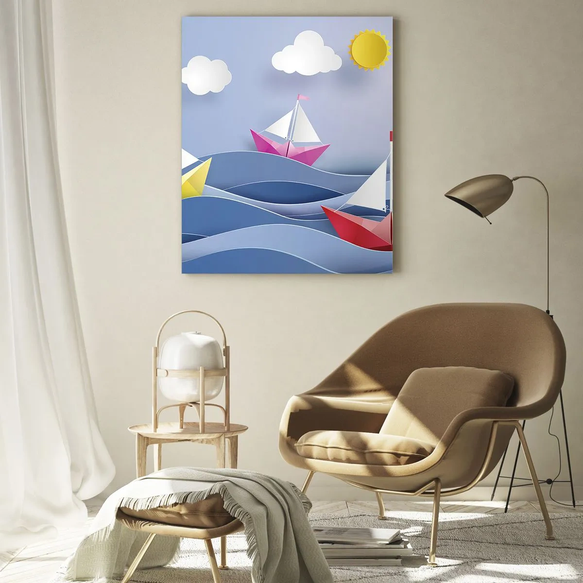 Üveg kép - Ó, milyen jó hintázni a hullámokban - 70x100 cm