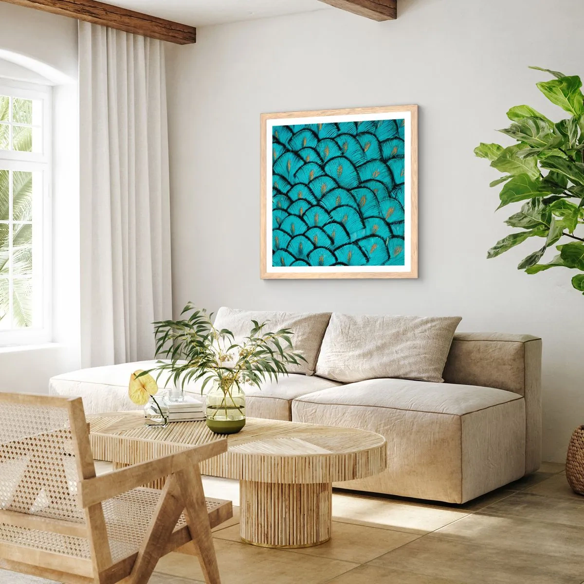 Poszter világos tölgy keretben - A tollak nagy gálája - 60x60 cm
