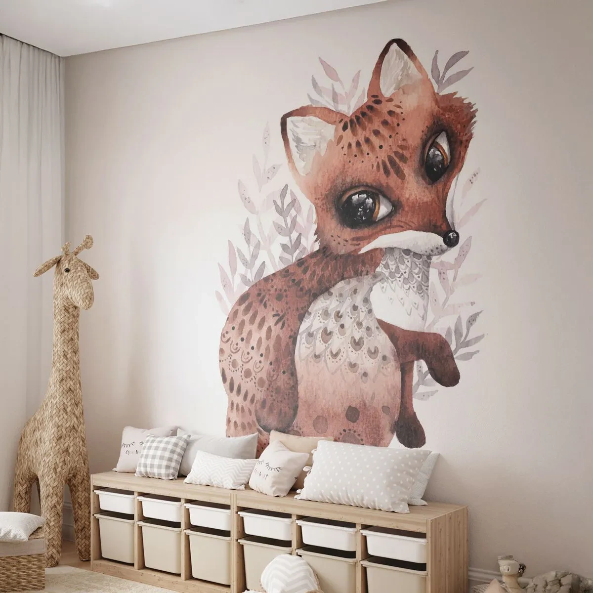 Fotótapéta Premium Sand - Csak szeretnivaló - Gyerekeknek, Róka, Tündérmese - 100x70 cm