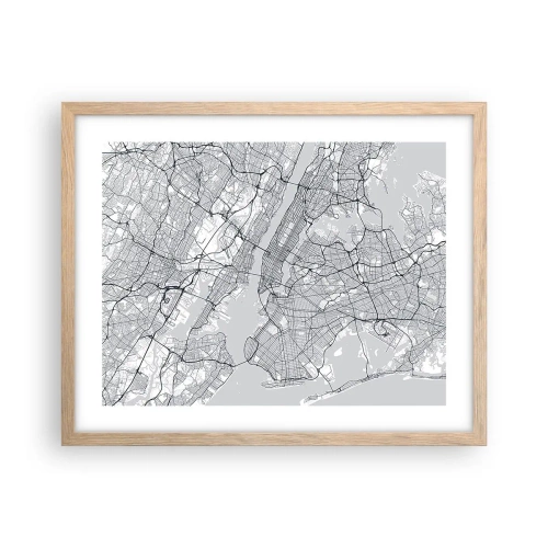 Poszter világos tölgy keretben - Metropolisz anatómiája - 50x40 cm