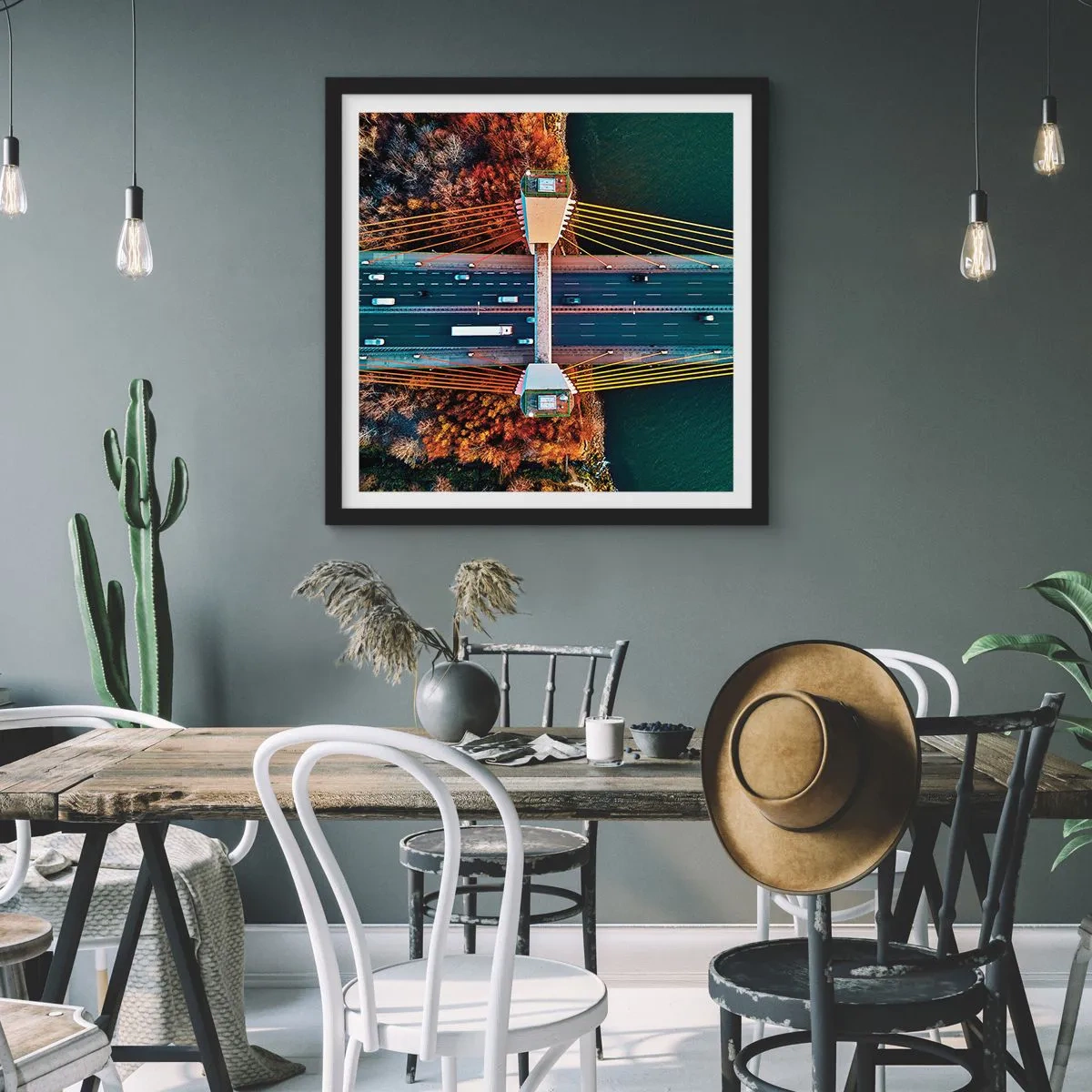 Poszter fehér keretben - TÚL a vizeken, túl az erdőkön - 40x40 cm